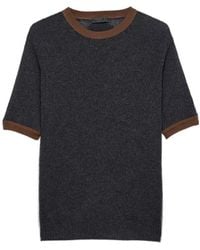 Prada - Short-Sleeved Crewneck Jumper - Lyst