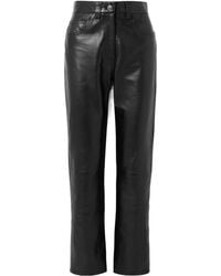 KHAITE - Panelled Leather Trousers - Lyst