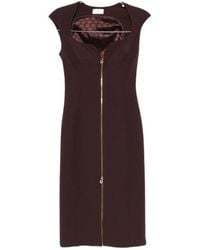 Elisabetta Franchi - Double Layer Stretch Crêpe Dress - Lyst