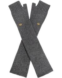 Ganni - Dark Wool Mix Gloves - Lyst