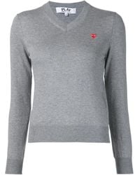 COMME DES GARÇONS PLAY - Mini Heart V-Neck Jumper - Lyst