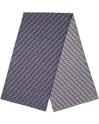 Fendi - Ff Logo Jacquard Fringed-Edge Scarf - Lyst