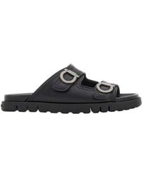 Ferragamo - Ferragamo Double-Strap Sandals - Lyst