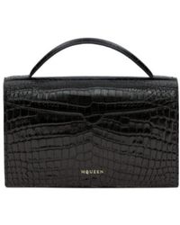 McQueen - Skull Embellished Embossed Top Handle Bag - Lyst