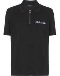 Balmain - Embroidered Logo Polo Shirt - Lyst