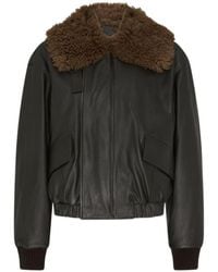Lemaire - Cropped Waist Leather Jacket - Lyst