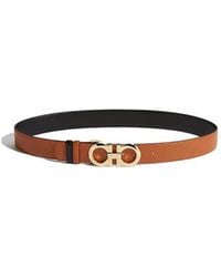 Ferragamo - Ferragamo Gancini Buckle Reversible Belt - Lyst