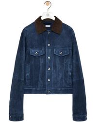Loewe - Corduroy-Collar Suede Jacket - Lyst
