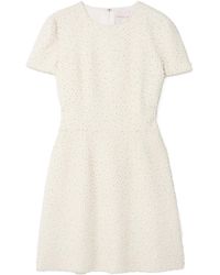 Carolina Herrera - Embellished Wool-Blend Crepe Mini Dress - Lyst