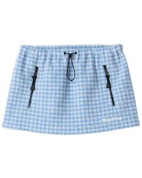 Miu Miu - Vichy Fleece Miniskirt - Lyst