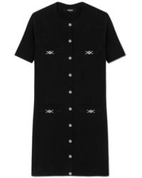Versace - Crewneck Knitted Shirt Dress - Lyst