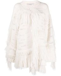 Stella McCartney - Oversized Fringed Knitted Jumper - Lyst