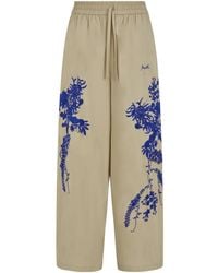P.A.R.O.S.H. - High Waist Wide Leg Floral Trousers - Lyst