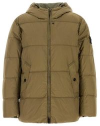 Stone Island - Long-Sleeve Hooded Down Jacket - Lyst