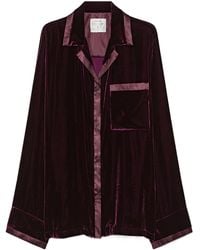 Forte Forte - Plainvelvet Shirt With A Relaxed Fit And Satin Detailing - Lyst
