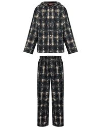 DIESEL - Set-Orlando-Utlt Hooded Checked Pyjamas - Lyst