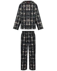 DIESEL - Set-Orlando-Utlt Hooded Checked Pyjamas - Lyst