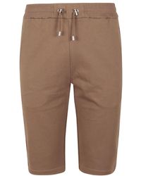 Balmain - Cotton Shorts With Flocked Paris Logo - Lyst