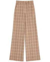 Valentino - Windowpane-Checked Wide Leg Trousers - Lyst