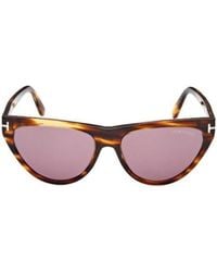 Tom Ford - Logo Cat-Eye Frame Sunglasses - Lyst