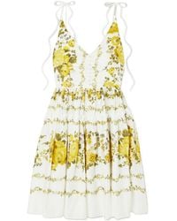 Erdem - Oleander Pleated Print Mini Dress - Lyst