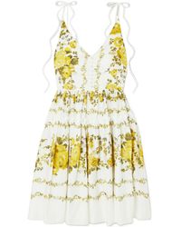 Erdem - Oleander Pleated Print Mini Dress - Lyst