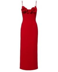 Magda Butrym - Floral-Appliqué Wool-Blend Midi Dress - Lyst