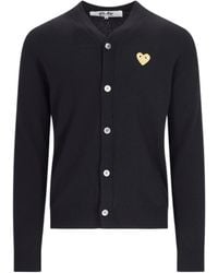 COMME DES GARÇONS PLAY - Comme Des Garçons Play Logo Patch Knitted Cardigan - Lyst