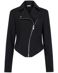 Alaïa - Wool Denim Biker Jacket - Lyst