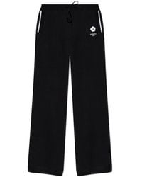 KENZO - Logo Embroidered Wide-Leg Trousers - Lyst