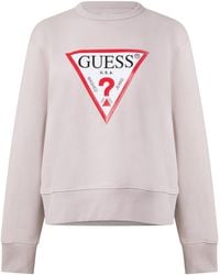 Guess - Light Triangle Print Crew Neck Sweatshirt - Lyst