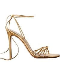 Gianvito Rossi - Lace-Up Metallic Leather Sandals - Lyst
