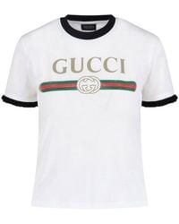 Gucci - Logo Printed Crewneck T-Shirt - Lyst