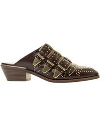 Chloé - Chloé Susan Studded Heeled Mules - Lyst