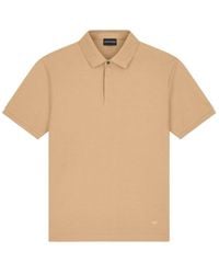 Emporio Armani - Chevron-Knit Short-Sleeve Polo Shirt - Lyst