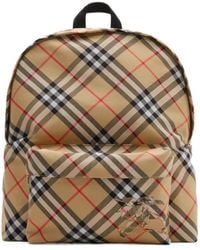 Burberry - Checked Logo Detailed Backpack - Lyst