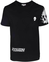 McQueen - T-Shirt With Round Neck And Short Sleeves - Lyst