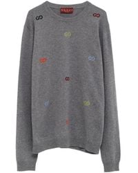Gucci - Logo Intarsia Knit Jumper - Lyst