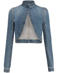 Alaïa - Alaïa Denim Cropped Jacket - Lyst