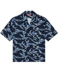 KENZO - Ocean Camo' Hawaiian Short Sleeve Shirt - Lyst