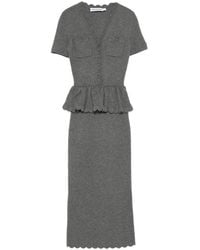 Self-Portrait - V-Neck Knit Midi Dress - Lyst