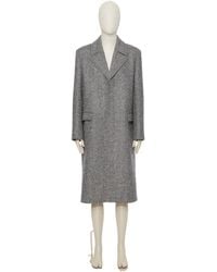 Valentino - Single-Breasted Wool Coat With All-Over Chevron Pattern - Lyst