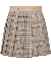 Moncler - Checked Pleated Mini Skirt - Lyst