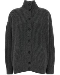 Prada - Ribbed Elbow-Patched Cardigan - Lyst