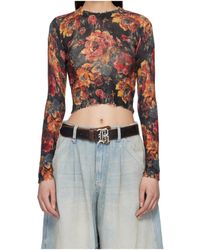 R13 - Printed Baby Cashmere Crew Neck Knit Sweater - Lyst