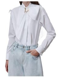 Dior - Blouse With Plastron And Tied Collar - Lyst