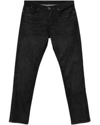 Emporio Armani - Logo Plaque Slim-Cut Jeans - Lyst