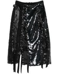 Simone Rocha - Sequin-Embellished Lace-Patchwork Midi Skirt - Lyst