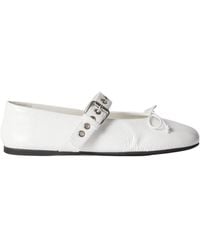 Miu Miu - Polished Buckle Fastened Ballerinas - Lyst