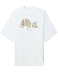 Palm Angels - Teddy Bear Print Cotton T-Shirt - Lyst